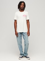 Superdry Cream Neon Vintage Logo T-Shirt - Image 2 of 3
