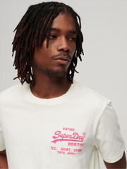Superdry Cream Neon Vintage Logo T-Shirt - Image 3 of 3