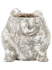 Gallery Home White Antique Large Pig Planter - Image 4 of 9