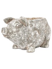 Gallery Home White Antique Large Pig Planter - Image 5 of 9