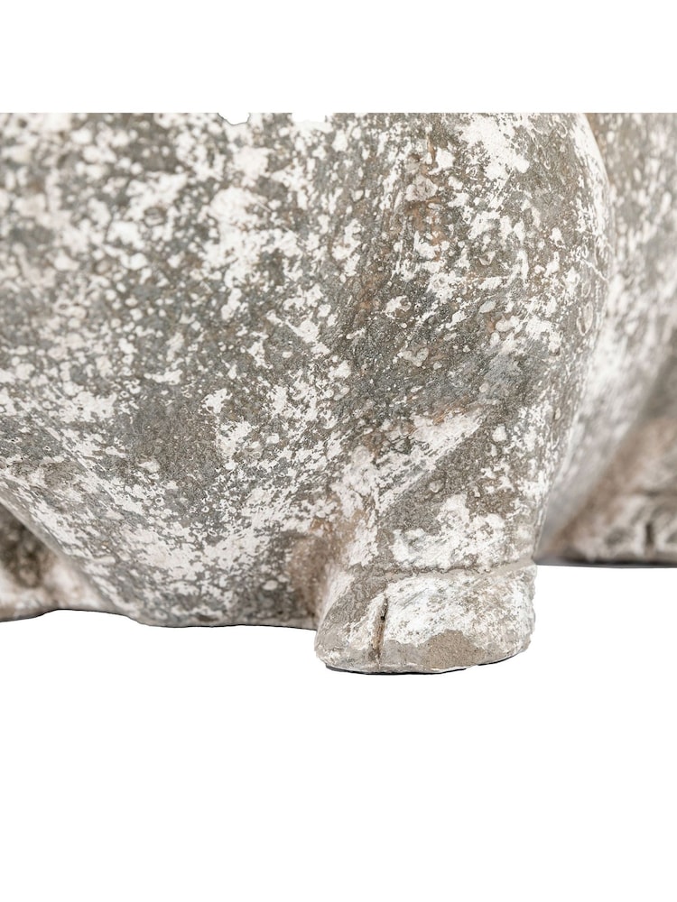 Gallery Home White Antique Large Pig Planter - Image 9 of 9