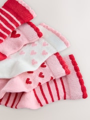Red and Pink Heart Baby Socks 5 Pack - Image 2 of 4