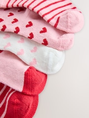 Red and Pink Heart Baby Socks 5 Pack - Image 3 of 4