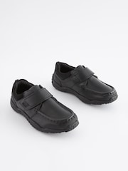 Black Narrow Fit (E) School Leather Single Strap Shoes - Image 2 of 6