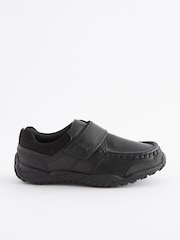 Black Narrow Fit (E) School Leather Single Strap Shoes - Image 3 of 6