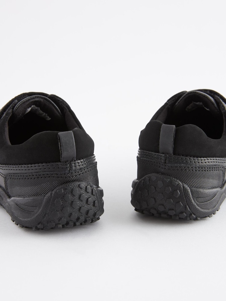 Black Narrow Fit (E) School Leather Single Strap Shoes - Image 4 of 6