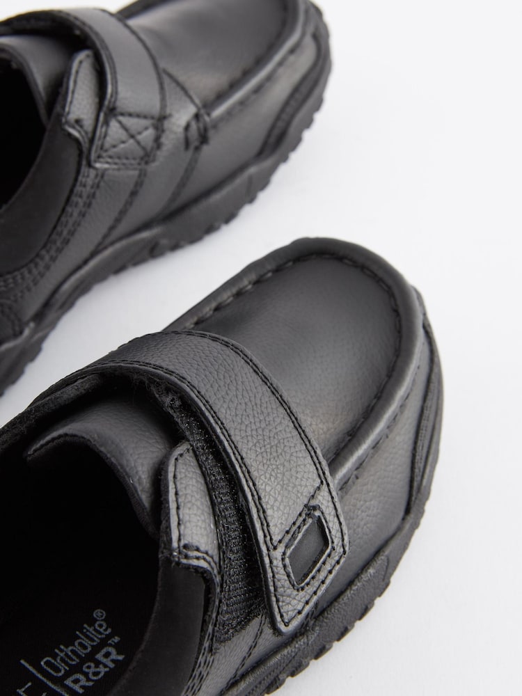 Black Narrow Fit (E) School Leather Single Strap Shoes - Image 6 of 6