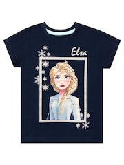 Character Grey Disney Frozen 2 Multipack Short Sleeve 100% Cotton T-Shirt - Image 2 of 3