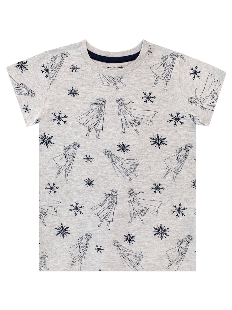 Character Grey Disney Frozen 2 Multipack Short Sleeve 100% Cotton T-Shirt - Image 3 of 3