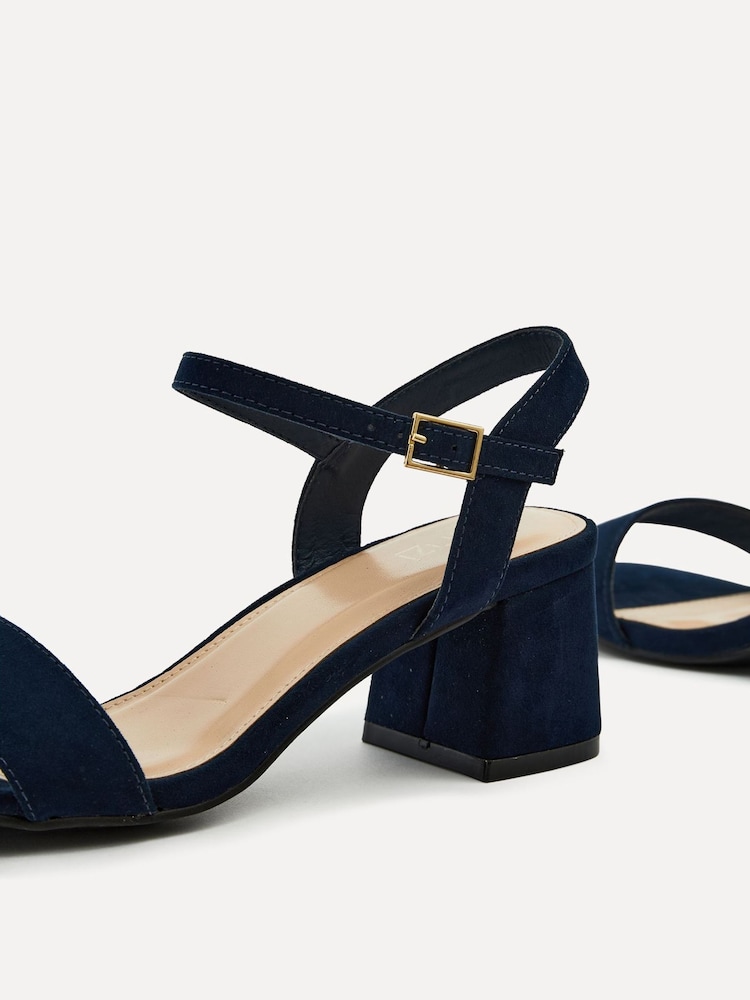 Womens Linzi Darcie Barely There Block Heeled Sandal - Blue Womens Linzi Darcie Barely There Block Heeled Sandal - Blue
