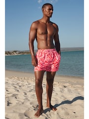 Pink Abstract Floral Printed Swim Shorts - Image 2 of 10
