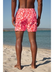 Pink Abstract Floral Printed Swim Shorts - Image 3 of 10
