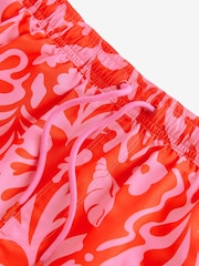 Pink Abstract Floral Printed Swim Shorts - Image 7 of 10