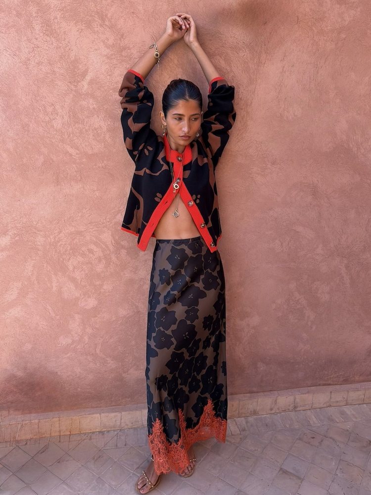 Never Fully Dressed Brown Jada Maeve Midi Skirt - Image 1 of 3 Never Fully Dressed Brown Jada Maeve Midi Skirt - Image 1 of 3