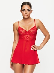 Ann Summers Red The Iris Lace Detail Babydoll - Image 1 of 5