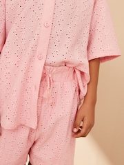 Pink Oversized Textured Shirt And Shorts Set (3-16yrs) (3-16yrs) - Image 5 of 8