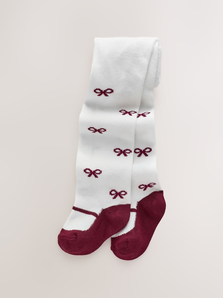 Bourgogne Rouge Noeud - Lot de 1 collants bébé - Image 1 de 3