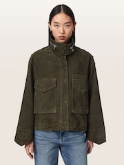 AllSaints Green Clay Suede Jacket - Image 1 of 7