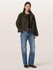 AllSaints Green Clay Suede Jacket - Image 2 of 7