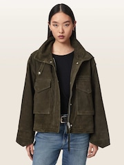 AllSaints Green Clay Suede Jacket - Image 4 of 7