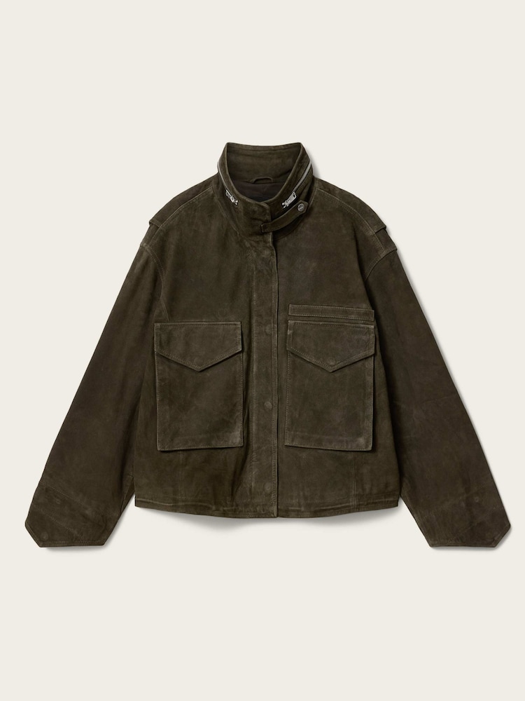 AllSaints Green Clay Suede Jacket - Image 7 of 7 AllSaints Green Clay Suede Jacket - Image 7 of 7