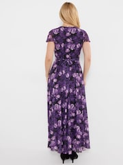 Joe Browns Purple Petite Fabulous Floral Mesh Maxi Dress - Image 3 of 5