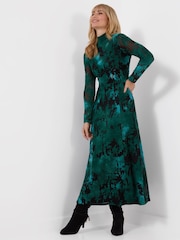 Joe Browns Green Petite Lola Long Sleeve Maxi Dress - Image 1 of 7