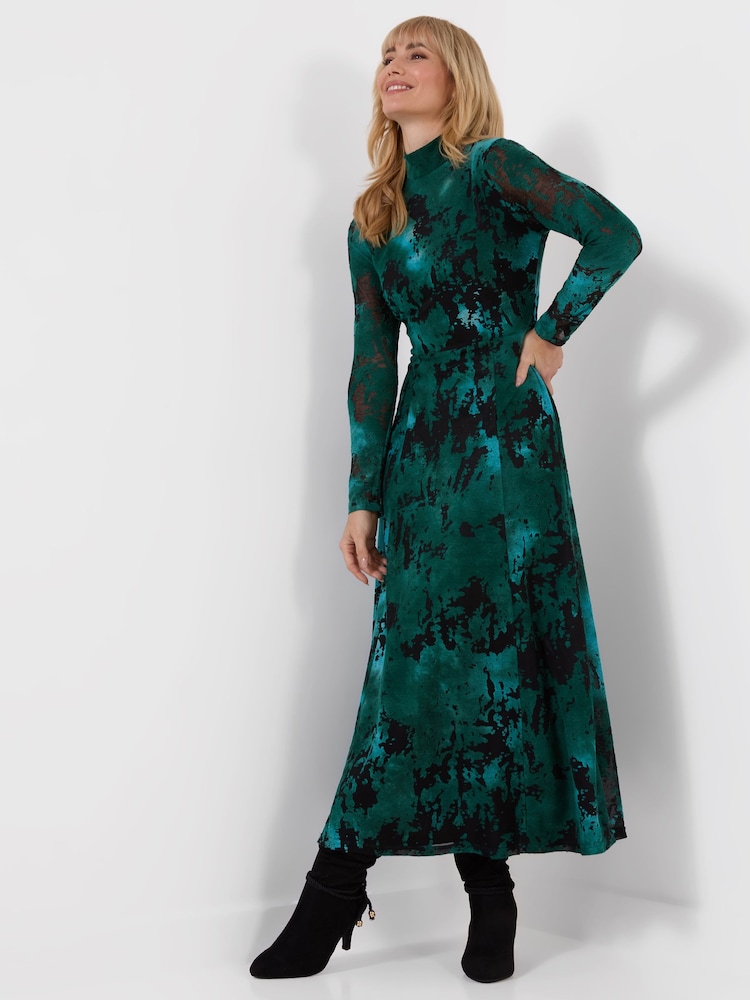 Joe Browns Green Petite Lola Long Sleeve Maxi Dress - Image 1 of 7
