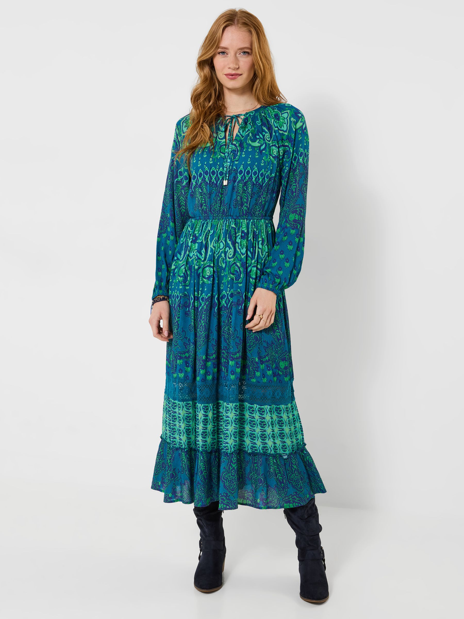 Joe Browns Women's Petite Majestic Boho Long Sleeve Maxi Dress in Teal | Size: 18 - Image 2