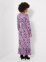 Joe Browns Purple Petite Thea Long Sleeve Jersey Maxi Dress - Image 4 of 5