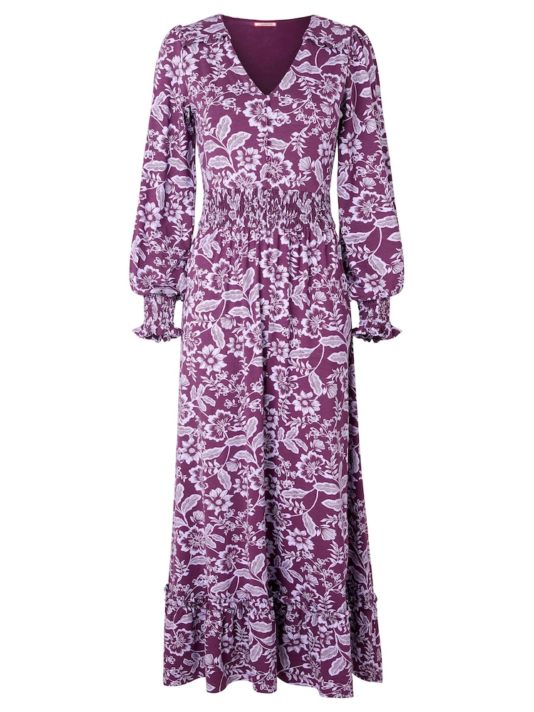 Joe Browns Purple Petite Thea Long Sleeve Jersey Maxi Dress - Image 5 of 5