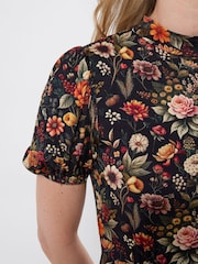 Joe Browns Black Petite Autumn Florals High Neck Jersey Maxi Dress - Image 2 of 5