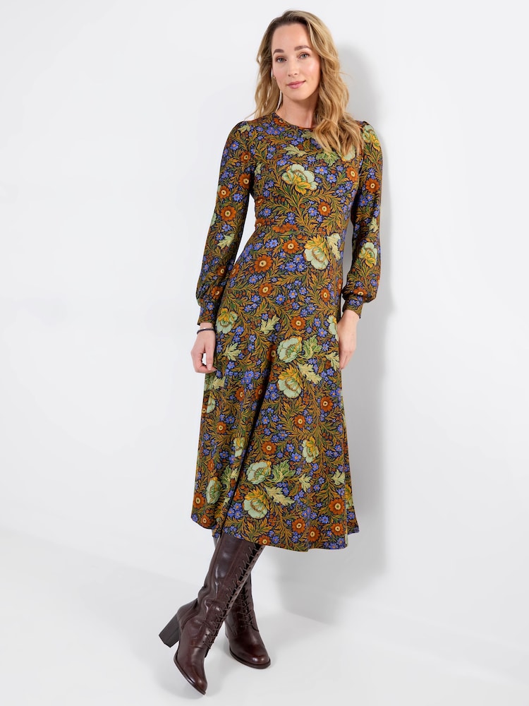 Joe Browns Green Petite Vintage Florals Long Sleeve Jersey Maxi Dress - Image 1 of 5 Joe Browns Green Petite Vintage Florals Long Sleeve Jersey Maxi Dress - Image 1 of 5