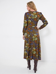 Joe Browns Green Petite Vintage Florals Long Sleeve Jersey Maxi Dress - Image 4 of 5