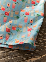 Light Blue Mini Cocktail Regular Fit Printed Swim Shorts - Image 10 of 12