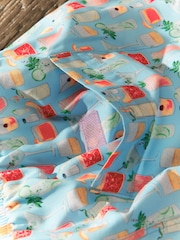 Light Blue Mini Cocktail Regular Fit Printed Swim Shorts - Image 11 of 12