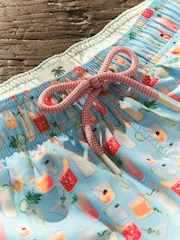 Light Blue Mini Cocktail Regular Fit Printed Swim Shorts - Image 8 of 12