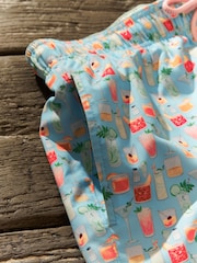 Light Blue Mini Cocktail Regular Fit Printed Swim Shorts - Image 9 of 12