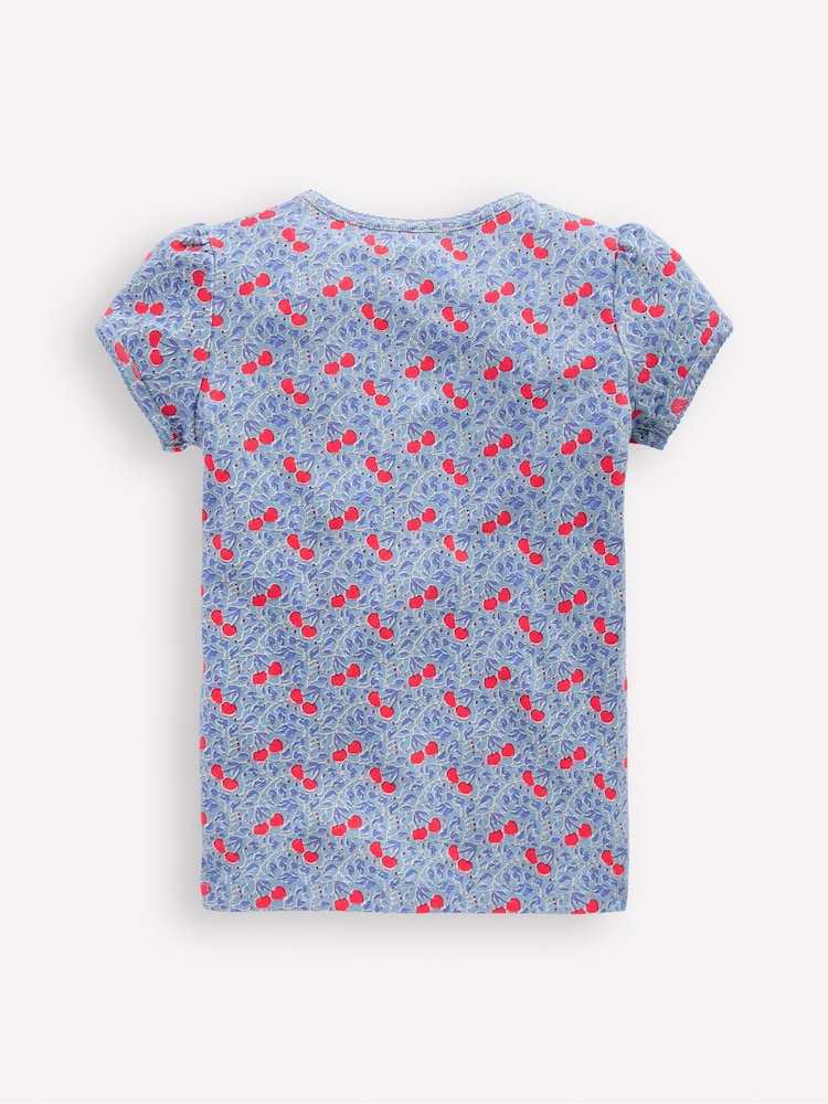 Boden Blue Short Sleeve Pointelle Top - Image 2 of 3 Boden Blue Short Sleeve Pointelle Top - Image 2 of 3