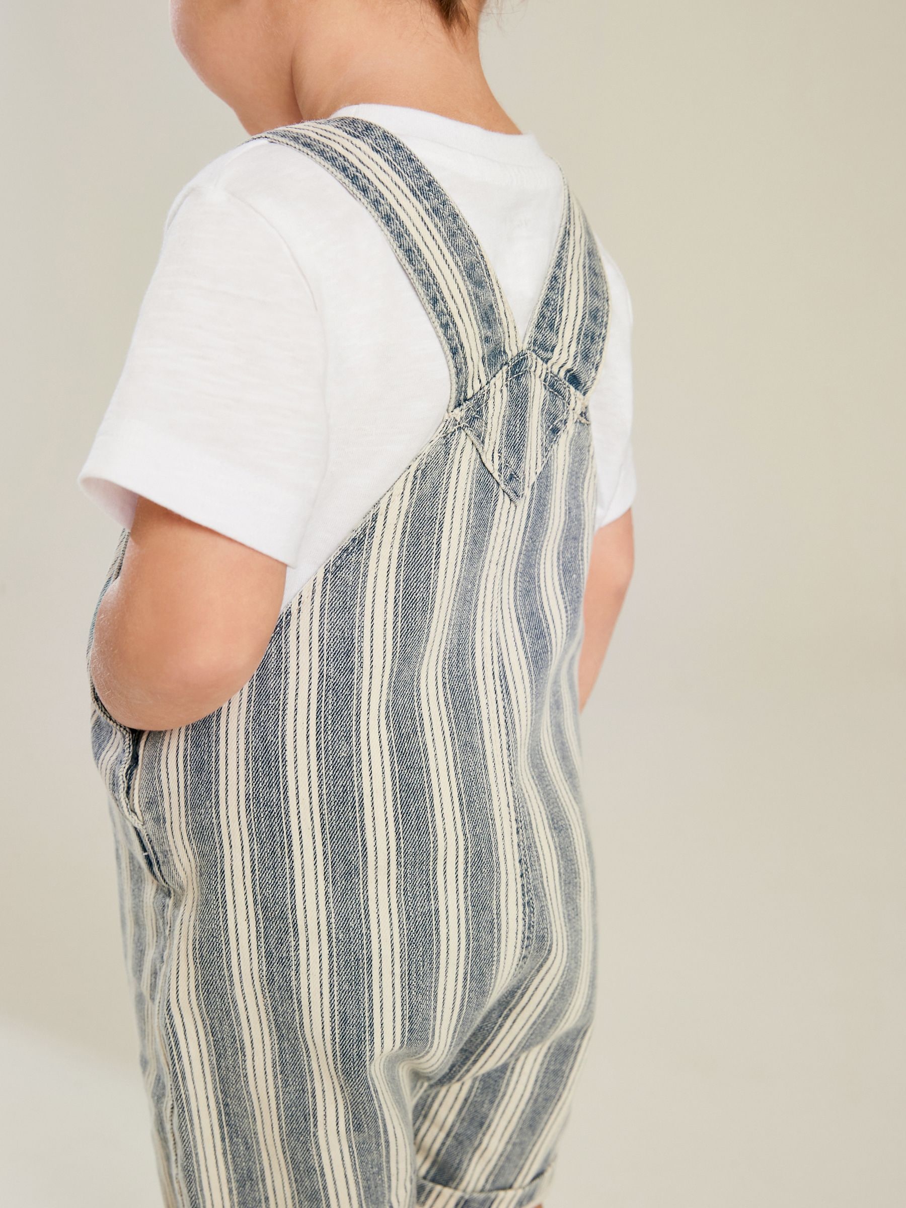 Buy Stripe Denim Slouch Dungarees (3mths-7yrs) from Next