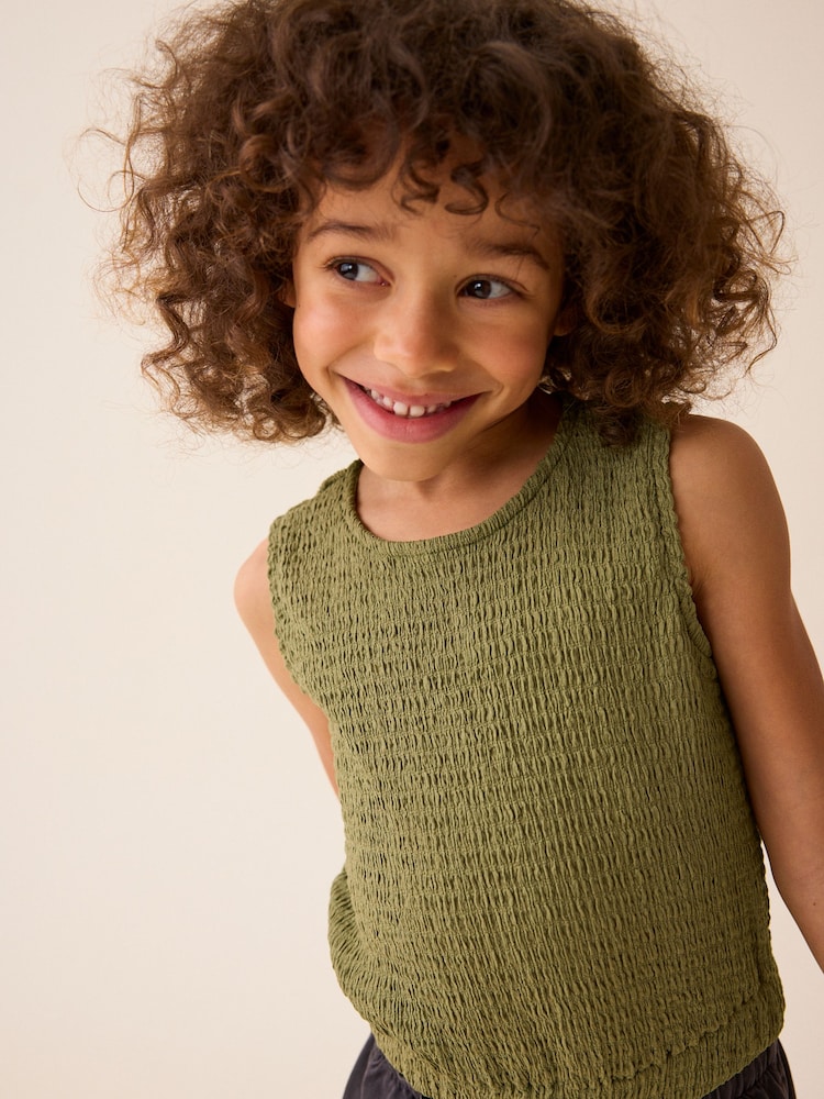 Khaki Green Textured Vest (3-16yrs) - Image 1 of 7