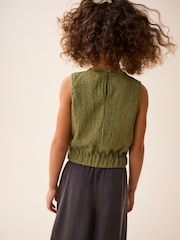 Khaki Green Textured Vest (3-16yrs) - Image 3 of 7