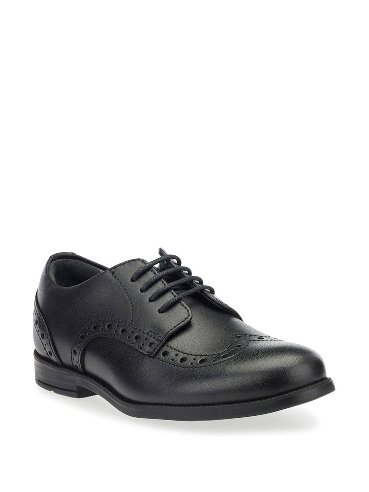 Black Brogue Pri Leather Smart School Shoes - Image 5 of 5