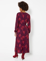 Joe Browns Red Petite Radiant Roses Button Through Maxi Dress - Image 4 of 6