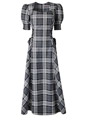 Joe Browns Black Petite Luna Check Lace Up Side Maxi Dress - Image 7 of 7