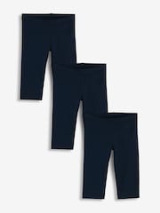 Navy Blue 3 Pack Cropped Leggings (3-16yrs) - Image 1 of 4