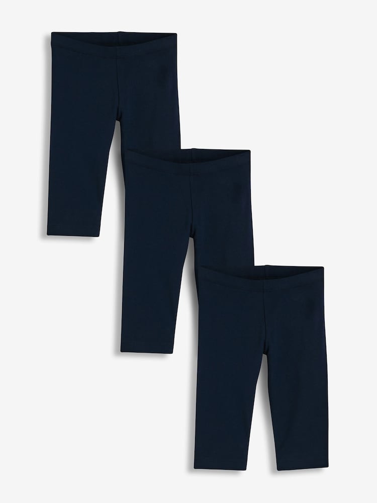 Navy Blue 3 Pack Cropped Leggings (3-16yrs) - Image 1 of 4