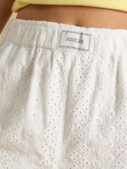 Joules Amara White Broderie Pull On Short - Image 5 of 6