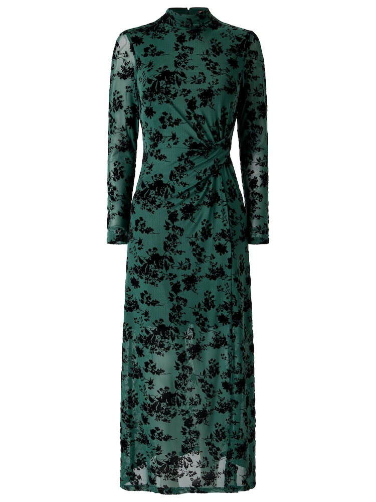 Joe Browns Green Petite Hazel Twist Front Flocked Maxi Dress - Image 9 of 9 Joe Browns Green Petite Hazel Twist Front Flocked Maxi Dress - Image 9 of 9