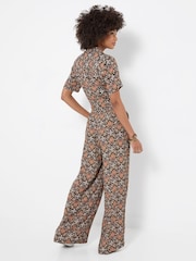 Joe Browns Black Petite Josie Short Sleeve Zip Front Jumpsuit - Image 4 of 5